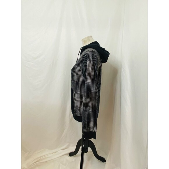 Women's Small Hoodie Nike Black White Check Full Zip Fleece Lined Athletic - Picture 6 of 9